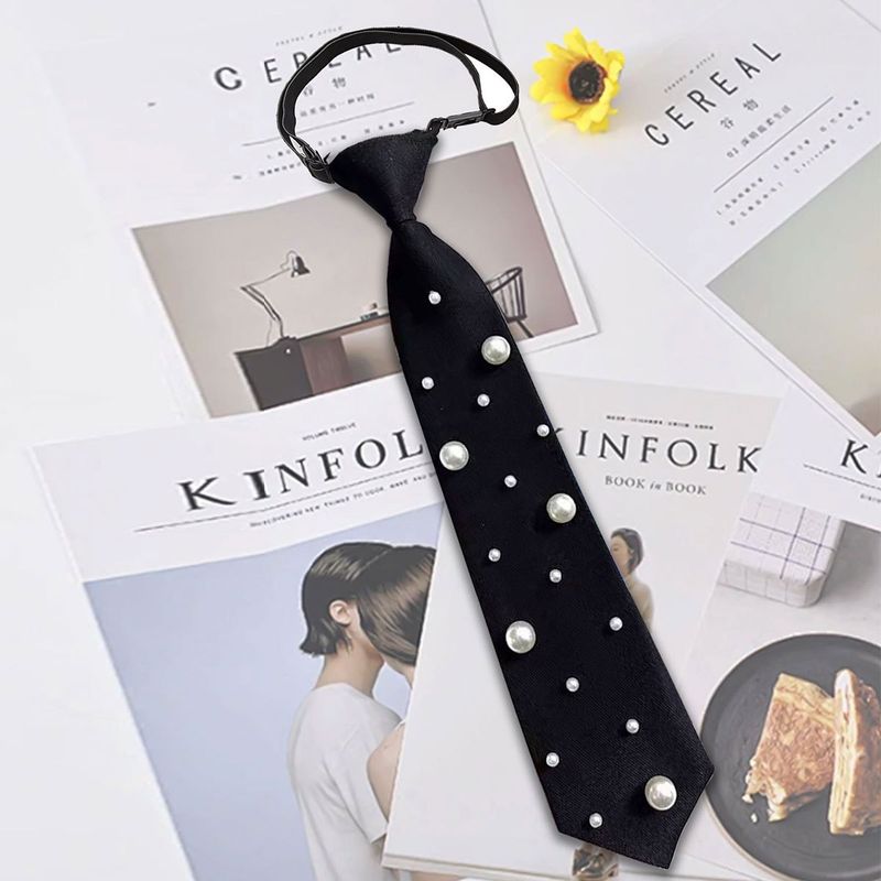 Papillon regolabile con strass neri di lusso leggero transfrontaliero, cravatta casual da donna all'ingrosso_voghion.com