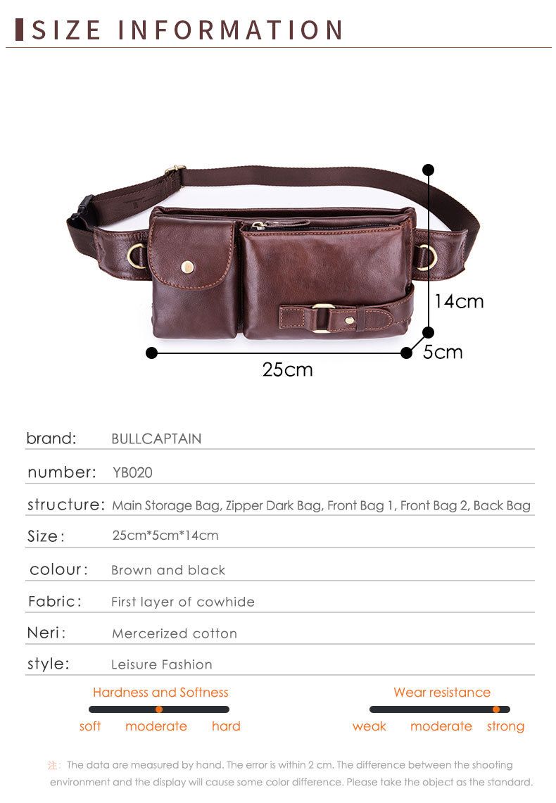 Men's Chest Bag Small Phone Waist Bag Single Shoulder Messenger Multifunctional Genuine Leather Chest Cowhide Running Bag_voghion.com