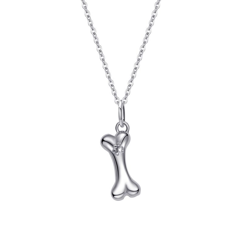 Collana in argento puro con zampa di cane Wang Yibo, stesso osso, personalità semplice, design versatile per uomo e donna, stile cool_voghion.com