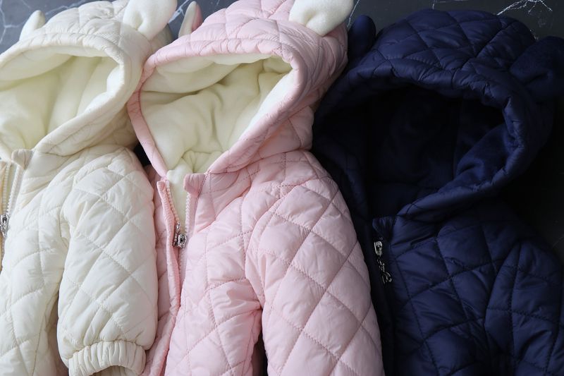 Cozy Fleece-Lined Hooded Baby Jumpsuit With Adorable Ear Design - Winter Warm One-Piece Romper For Toddlers (1-3 Years, 80-100cm) - Soft Polyester_voghion.com