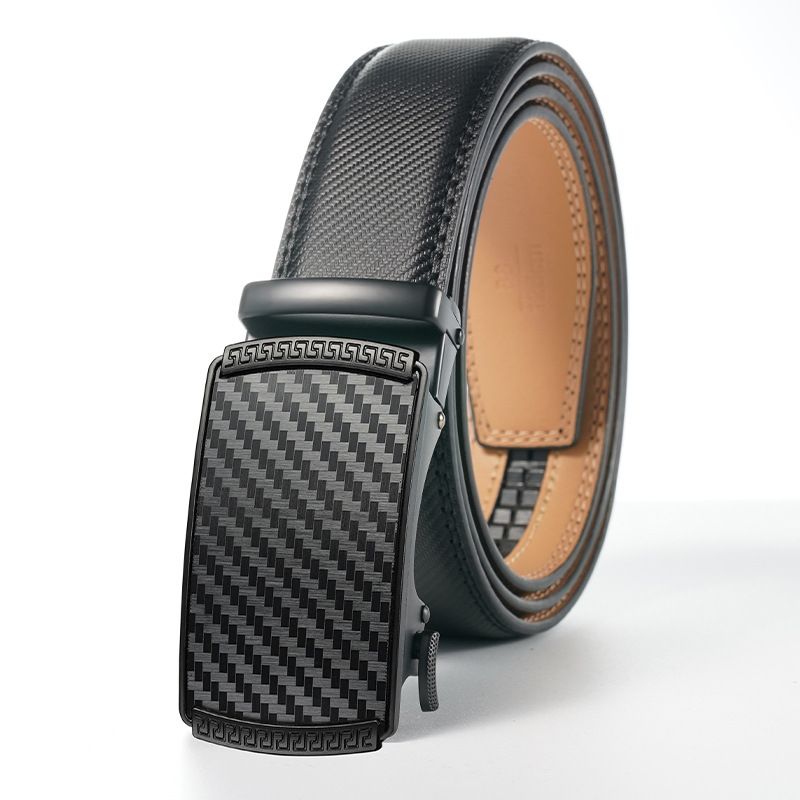 Curea nouă pentru bărbați, cataramă automată, din piele naturală, curea din piele cu model mic, curea de afaceri, casual, asortată, pentru bărbați de vârstă mijlocie și tineri, curea pentru pantaloni_voghion.com