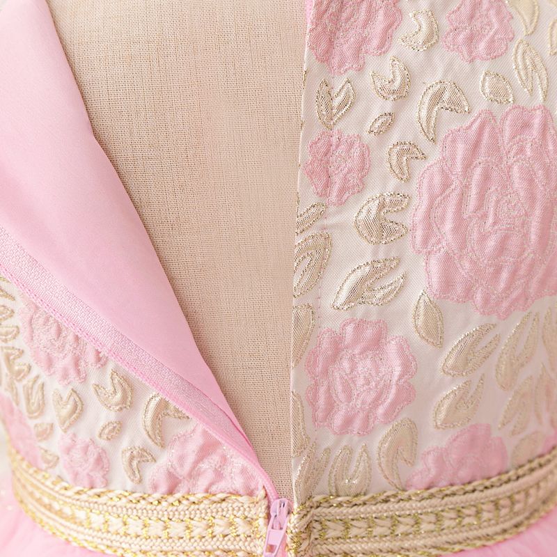 New Southeast Asian Children's Robe Embroidered Dress Girls Mesh Long Sleeve Catwalk Wedding Dress_voghion.com