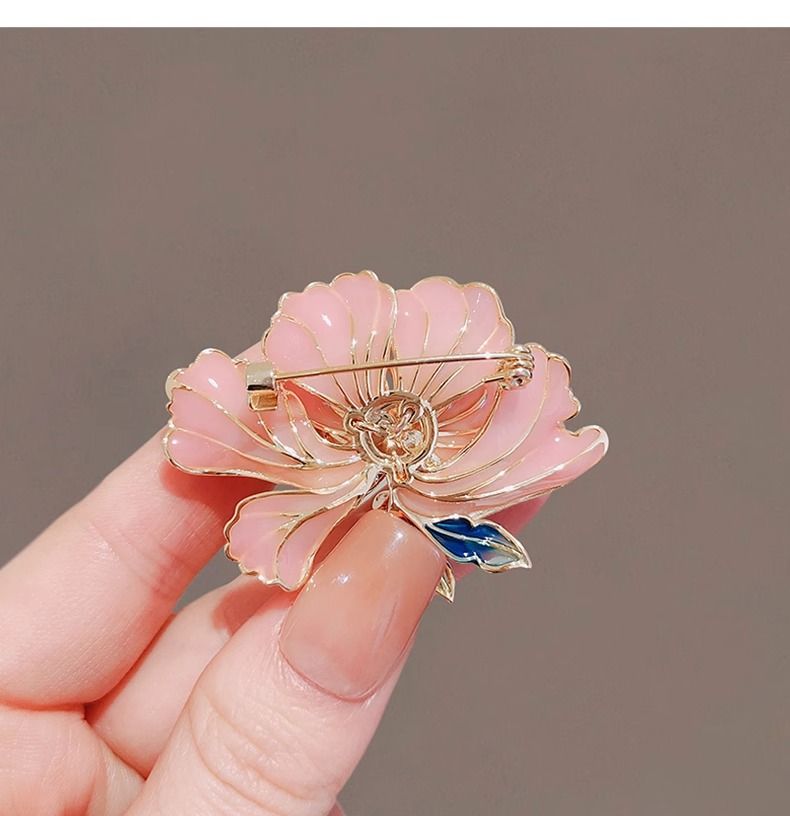 Spilla a forma di fiore di peonia, spilla da cheongsam da donna, spilla in lega temperamento, accessorio per cappotto e abito_voghion.com