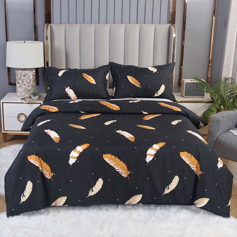 Luxuriöses Bettwäscheset mit Marmormuster im Bohème-Stil, drei- oder vierteilig, gesteppte, dicke Bettdecke aus Baumwolle für Doppelbetten_voghion.com