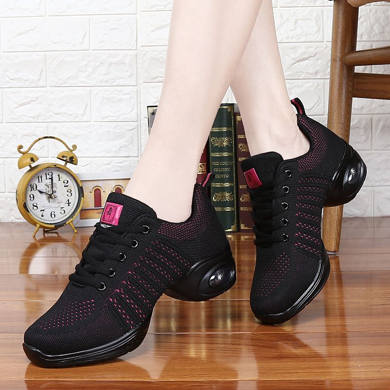 Square Increase 2024 New Modern Dance Soft Sole Breathable Mesh Sports Shoes Women's_voghion.com