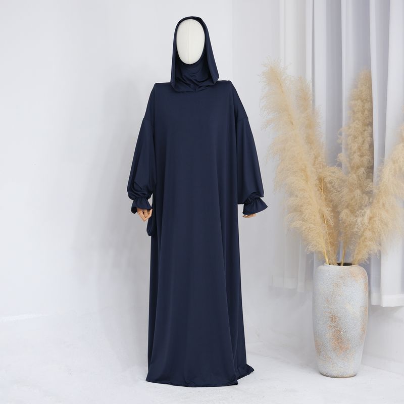 Women's Clothing Solid Color Hooded Casual Robe_voghion.com