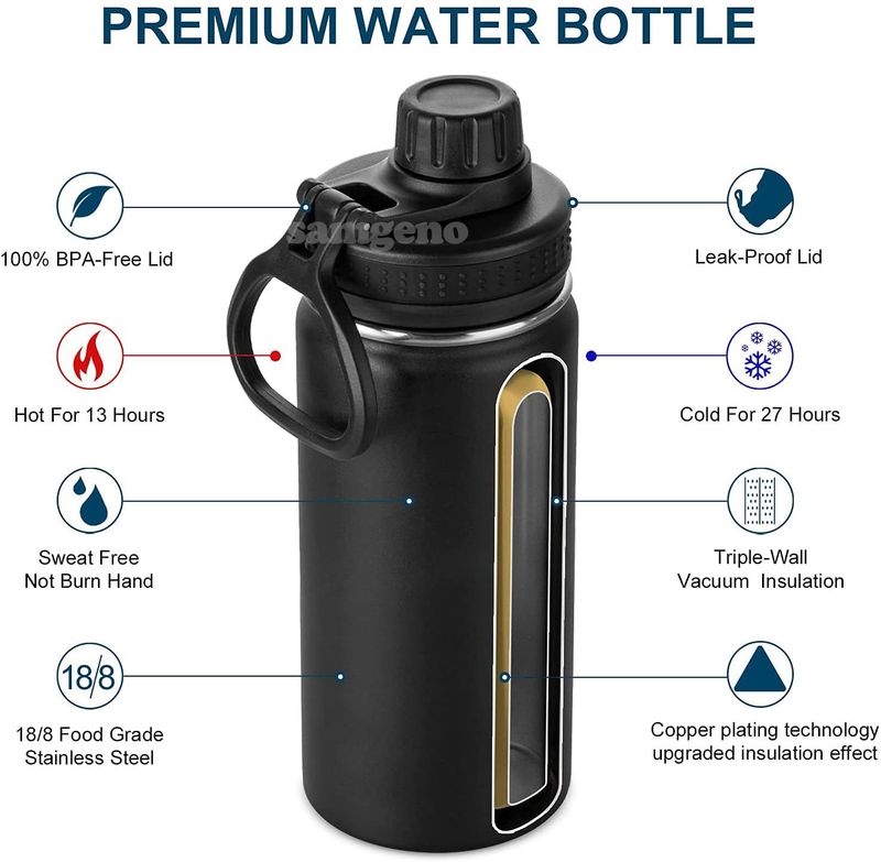 Botella de agua aislada, 1000 ml, 32 oz, de acero inoxidable, de doble pared, con boca ancha al vacío y tapa con pico a prueba de fugas_voghion.com