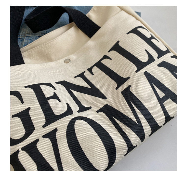 Minority Design Letter Canvas Bag Women's Single Shoulder Simple Art Lazy Large Capacity Tote Bag Women's Bag One Dropshipping_voghion.com