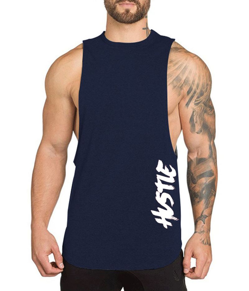 Ins Sport Ärmellose Lose Fitness Lauf Atmungs Training Weste Baumwolle_voghion.com