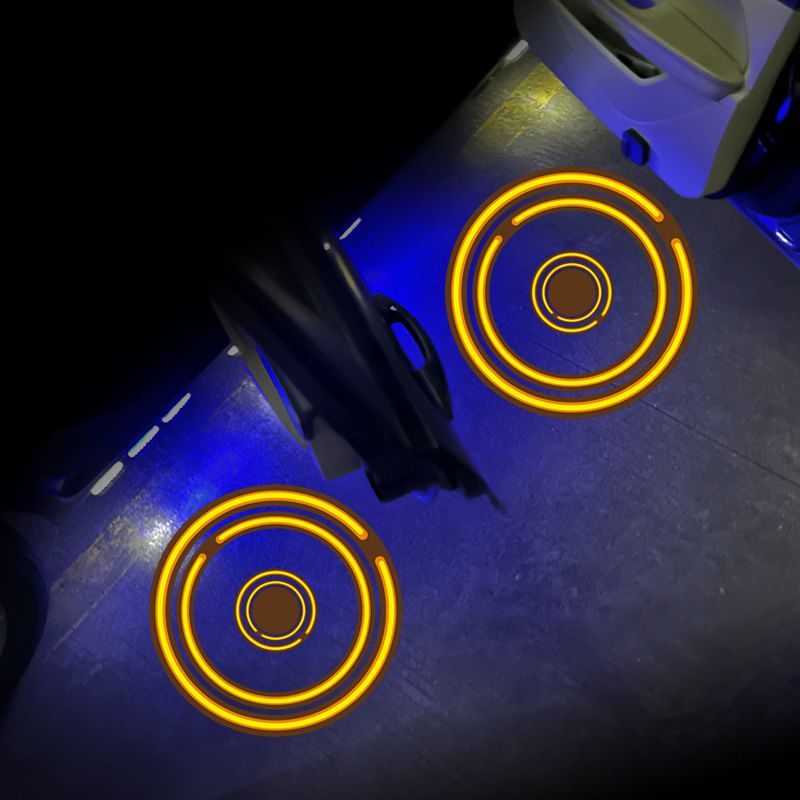Proyector de bienvenida LED de doble sentido para puerta de coche, ambiente nocturno, decoración, foco, interruptor de inducción_voghion.com