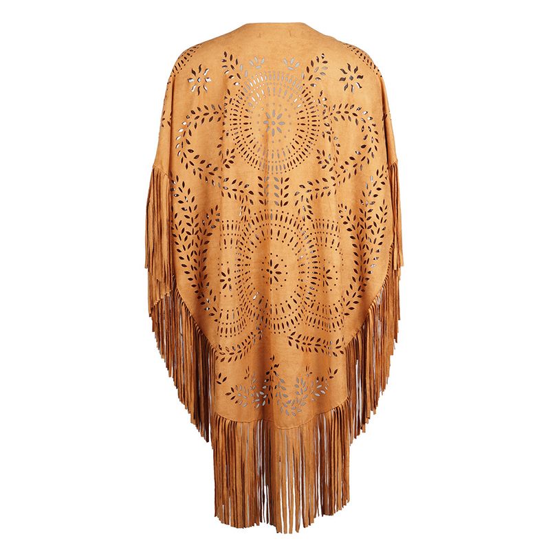 Shawl New Women's Tassel Shawl Double-sided Velvet Simple Hollow Suede Canopy Production_voghion.com