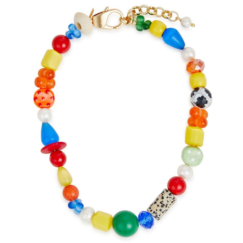 E-home's New Natural Pearl Mixed With Rainbow Necklace, Fashionable Collision Sweater, Collarbone Chain, CHOKER_voghion.com