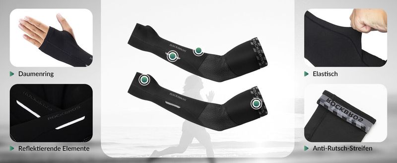 ROCKBROS Rękawy Antypoślizgowe ocieplacze na ręce do jazdy na rowerze Zimowe rękawy do jazdy na rowerze MTB_voghion.com