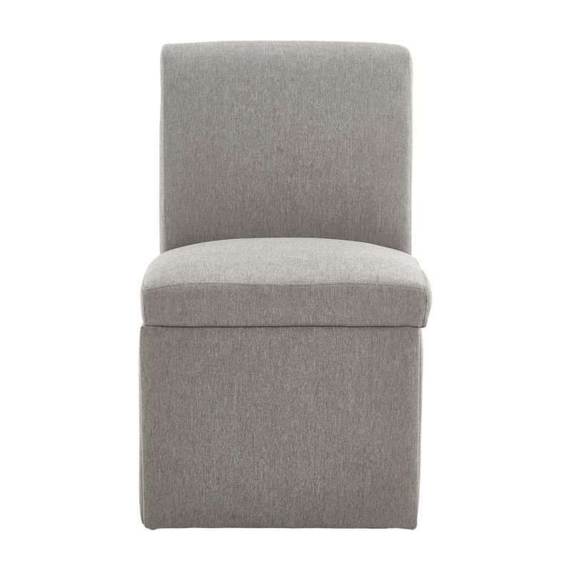 Esszimmerstühle 2er Set Drehstühle Mit Rollen, Weiß Light Grey Leinen_voghion.com
