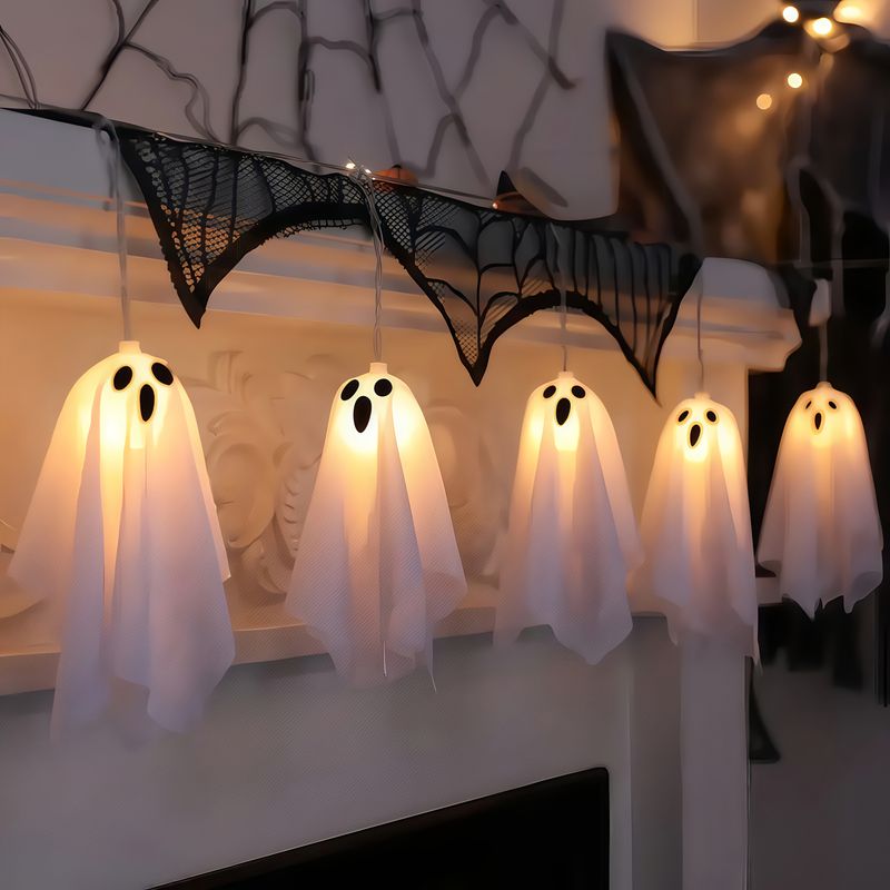 10 Ghost Ice Bar Lights Halloween Set With 8 Light Modes Battery Powered For Haunted House Party Decorations_voghion.com