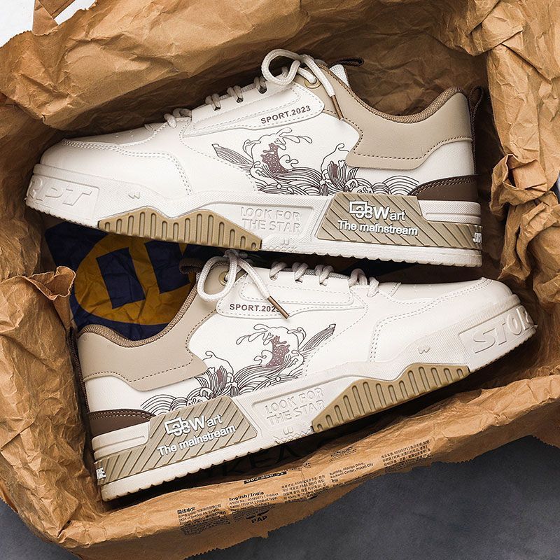 National Men's Spring And Autumn Niche Versatile Height-Increasing White Sneakers Summer Casual Sports High-Top Trend_voghion.com