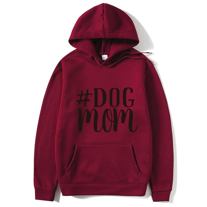Dog Mom Letter Round Neck Pullover Sweater Autumn/Winter New Pullover Top Underlay_voghion.com