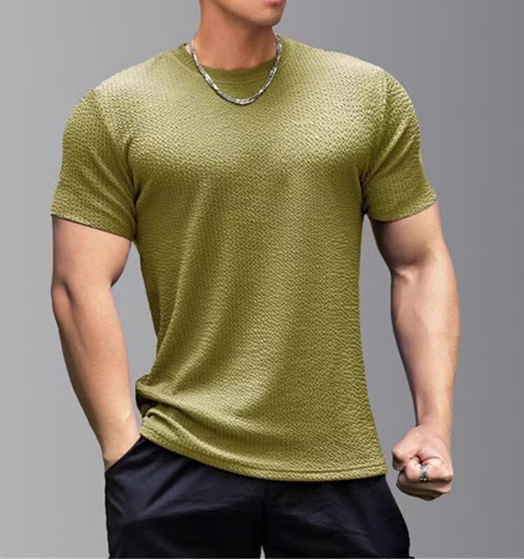 Men's Performance Workout T-Shirt - Quick-Dry Muscle Fit Gym Tee For Running & Basketball (5 Colors, M-3XL)_voghion.com