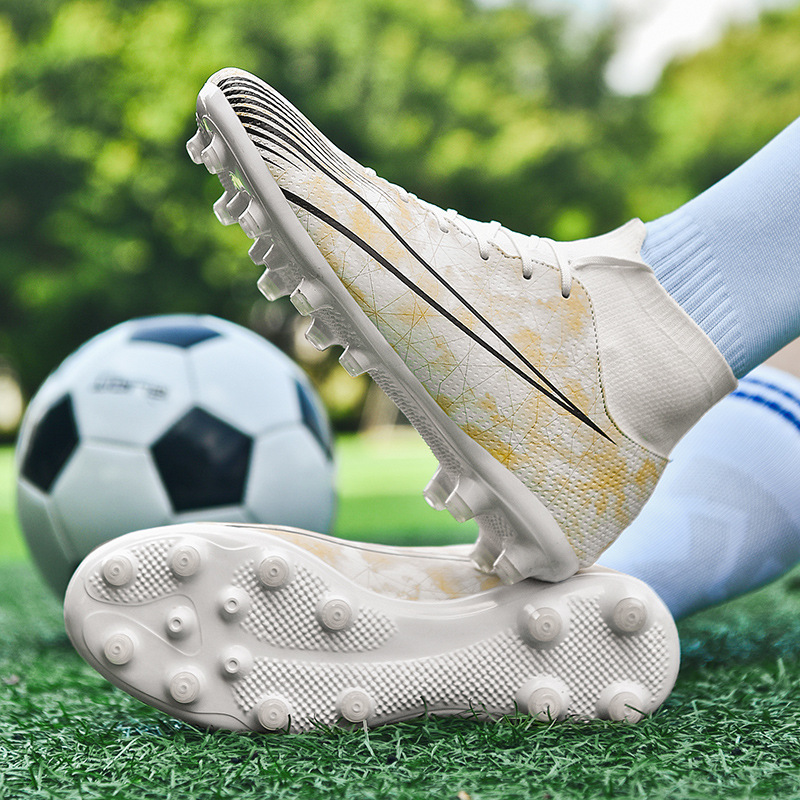 Scarpa da calcio a punta lunga Scarpe da ginnastica da allenamento per bambini in pelle per bambini Scarpe da ginnastica alte da uomo di grandi dimensioni_voghion.com