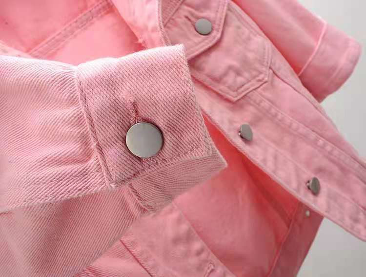 Spring and summer Korean style slim color mid-sleeve denim jacket women's short three-quarter sleeve jacket waistcoat small shawl top_voghion.com