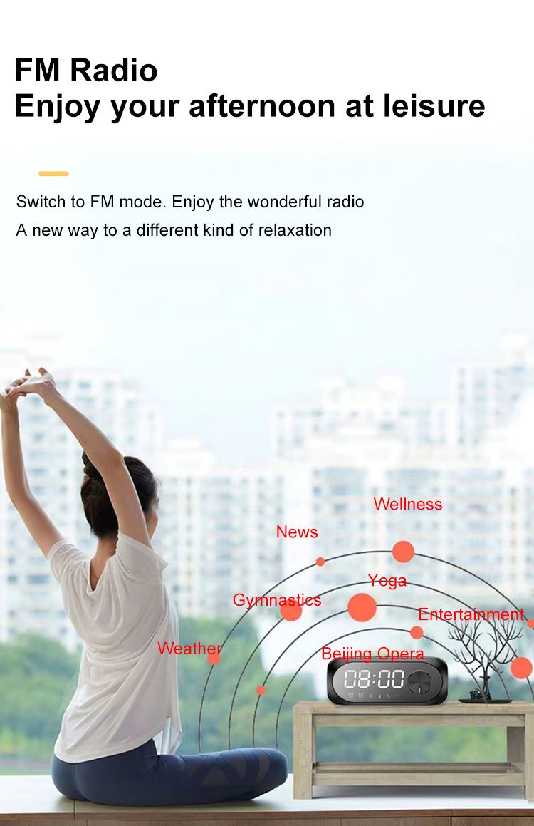 Alarm Clock Radio FM Bluetooth Speaker Portable Subwoofer Caixa De Som Sound Box Music Wireless Mini Woofers Bocina Lamp Column_voghion.com