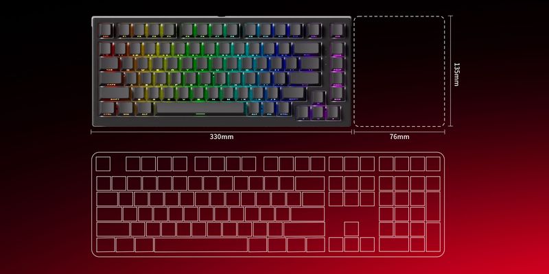 75% Gaming Keyboard With Magnetic Switches, Rapid Trigger, 0.005mm, 8K RGB Wired Esports Custom Keyboard For Gamers_voghion.com