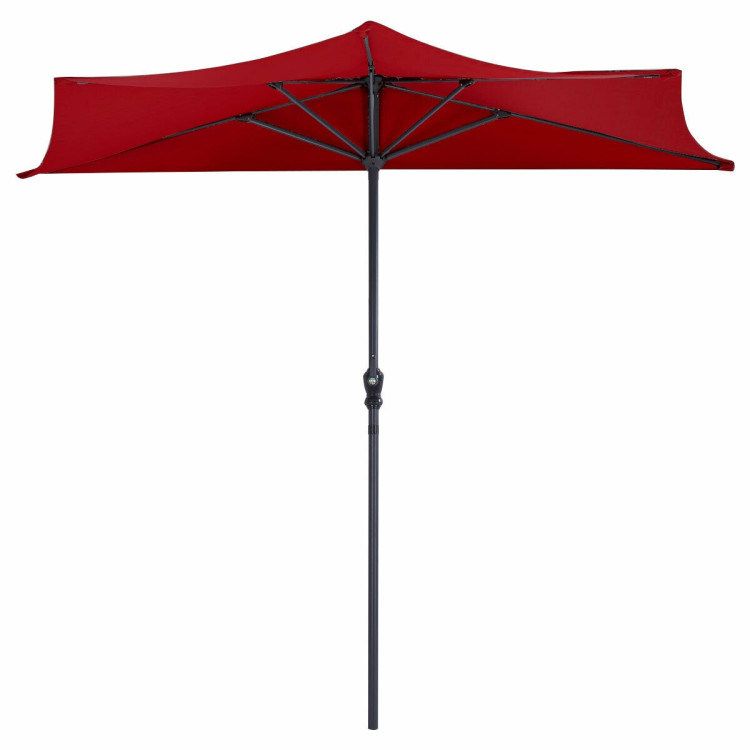 9 Feet Patio Bistro Half Round Umbrella without Weight Base_voghion.com