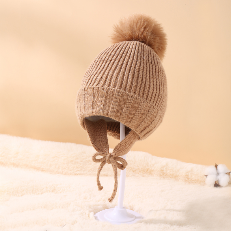 Vêtements pour bébé, protection auditive tressée et bonnet chaud en polaire pour bébé_voghion.com