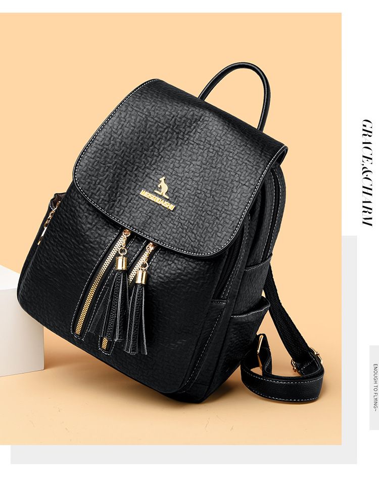 Shoulder bag for women, new fashionable high-end, elephant patterned travel backpack, simple and versatile, soft leather_voghion.com