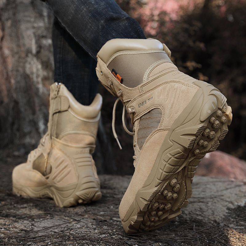 Combat Boots Men's Outdoor Hiking Boots High Tops Desert Boots Tactical Boots Army Junkies Training Boots_voghion.com