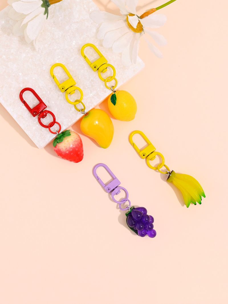 Erdbeere Traube Banane Mango Zitrone Schlüsselanhänger Simulation Obst Tasche Telefon Fall CCD Kamera Anhänger_voghion.com