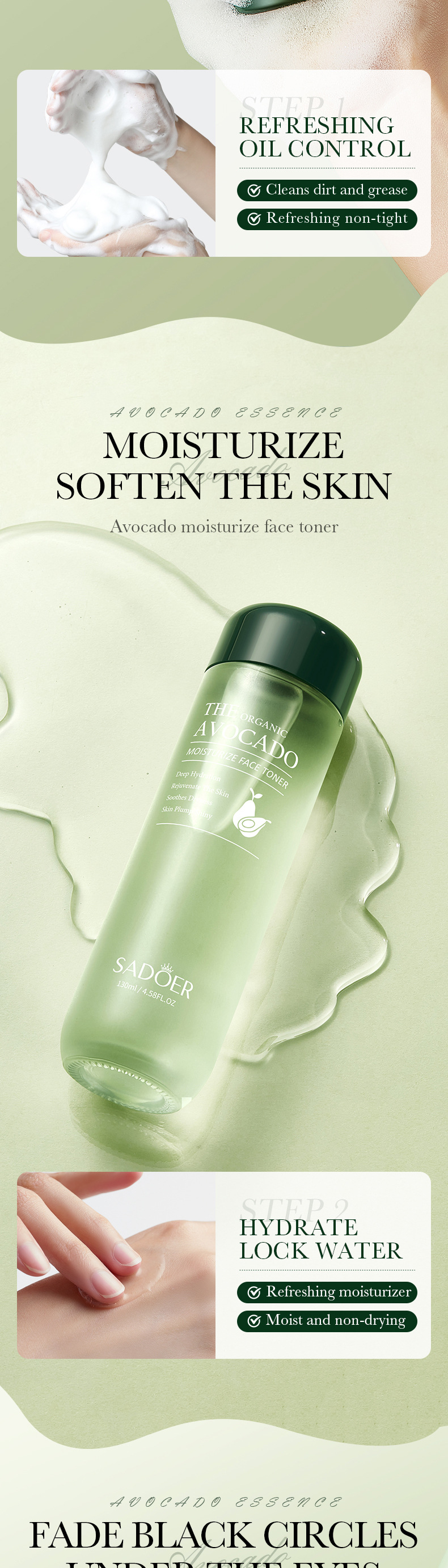 24 hot Product Avocado Skincare SADOER Cleaning, Hydrating, and Moisturizing Six Piece Set_voghion.com