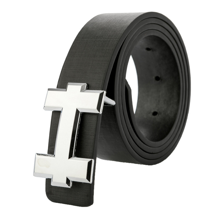 Men's Alphabet Women's Couple H-Buckle Fashion Belt_voghion.com