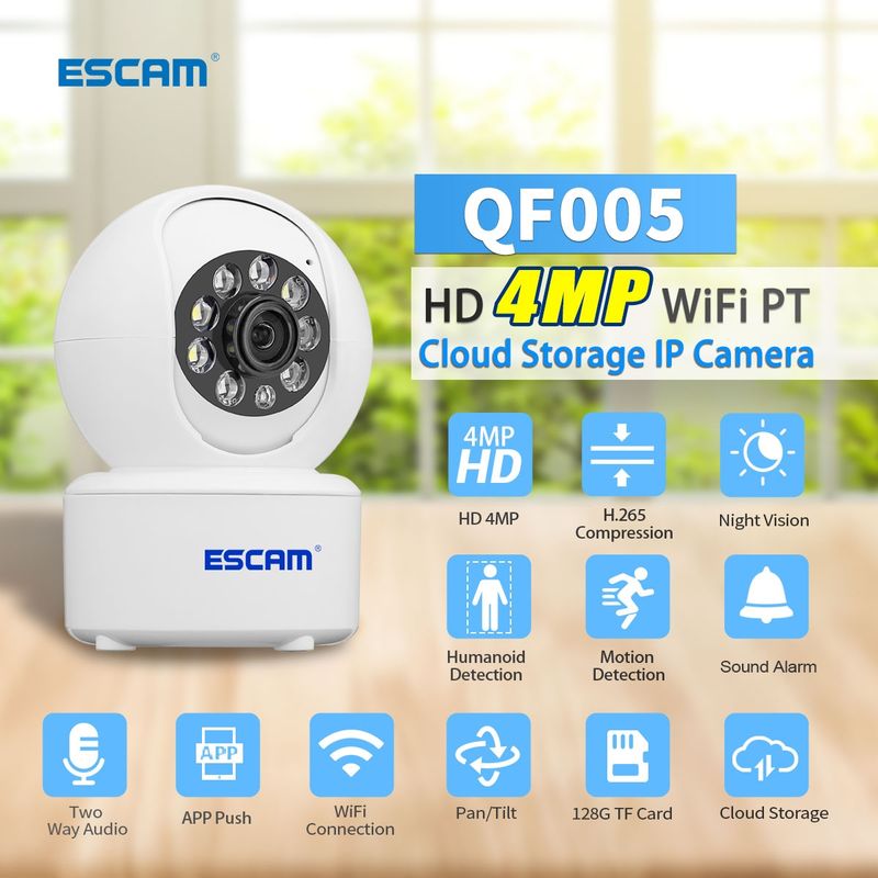 QF005 Telecamera pan-tilt WiFi HD da interno da 4 MP, supporto rilevamento del movimento / audio bidirezionale / visione notturna (spina AU)_voghion.com