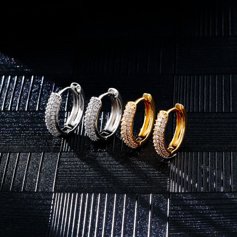 Mode Ohrringe Hip Hop Stil Männer und Frauen Ring Ohrringe Frauen galvanisierte Diamant eingebettet Ohrringe_voghion.com