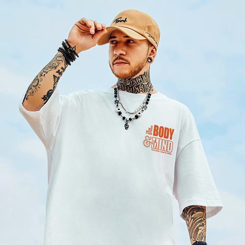 C&Joversize, maglietta a maniche corte Fat Hip Hop, vestibilità morbida Plus Fat Plus, da uomo, alla moda, a mezza manica_voghion.com