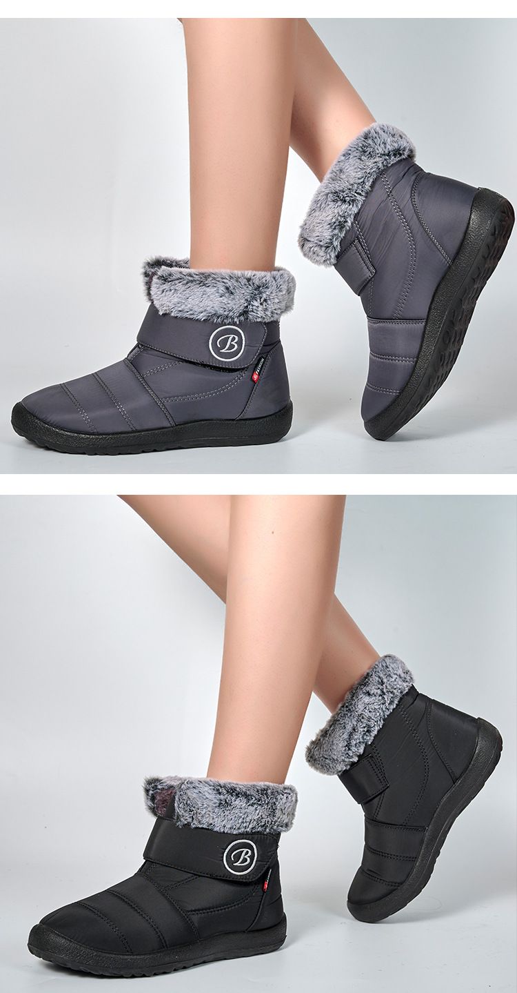 Ski Boots Winter Large Size Women's Shoes Snow Boots Women 36 43 Plus Velvet Warm Cotton Boots Flat Bottom Casual Cold Proof Cotton Shoes_voghion.com