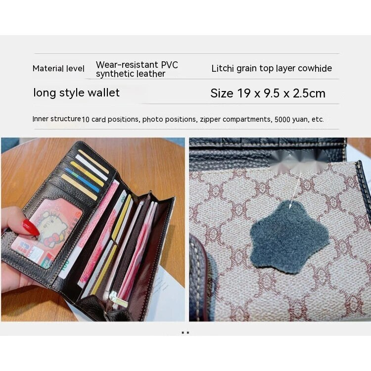 Nuovo portafoglio lungo per telefoni cellulari da donna, portafoglio piccolo borsa all-in-one con più scomparti per carte, portafoglio in pelle di grande capacità, portafoglio in pelle_voghion.com