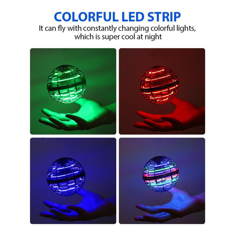 New 360° Rotating Flying Ball Toys Globe Shape Magic Controller Mini Drone Flying Toy, Built-in RGB Lights Spinner Spinning UFO For Kids Adults_voghion.com