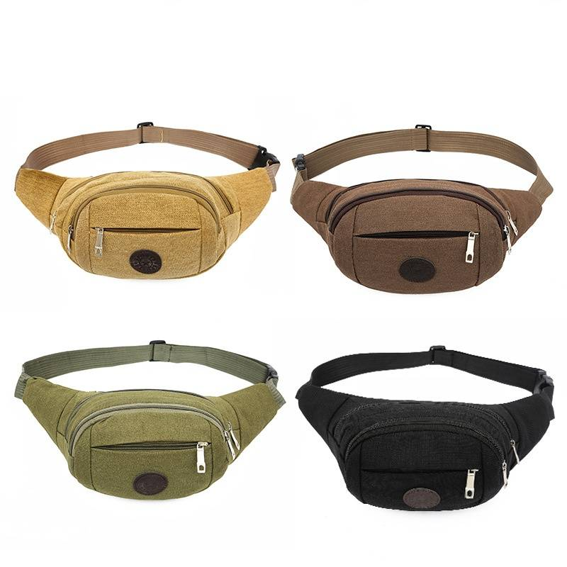 Marsupio da uomo Borsa a tracolla per cellulare in tela all'ingrosso Borsa per cellulare Borsa sportiva a tracolla Portafoglio mobile da viaggio (etichetta rotonda)_voghion.com