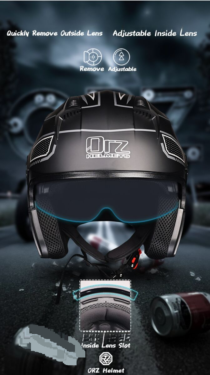 Helmet, men's and women's dual mirror, suitable for all seasons, winter riding, electric bicycle, half helmet_voghion.com