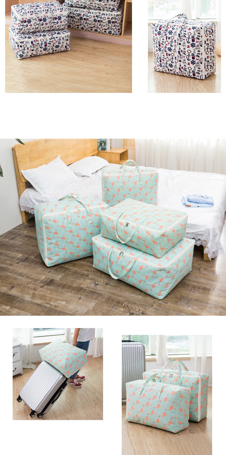 Home Storage & Organization Cotton And Linen Printed Quilt Packing Bag Storage Box Moisture Proof And Insect Proof Fabric Clothing Soft Storage Bag_voghion.com