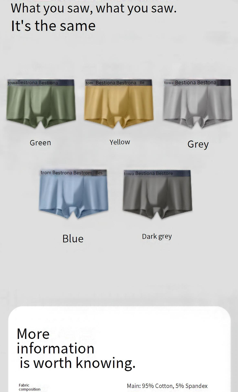 Herrenunterwäsche, einfarbig, Boxershorts, 50 Stück, Xinjiang-Baumwoll-Slips, reine Baumwolle, modische Jugendhose, Kopfbuchstabendruck_voghion.com