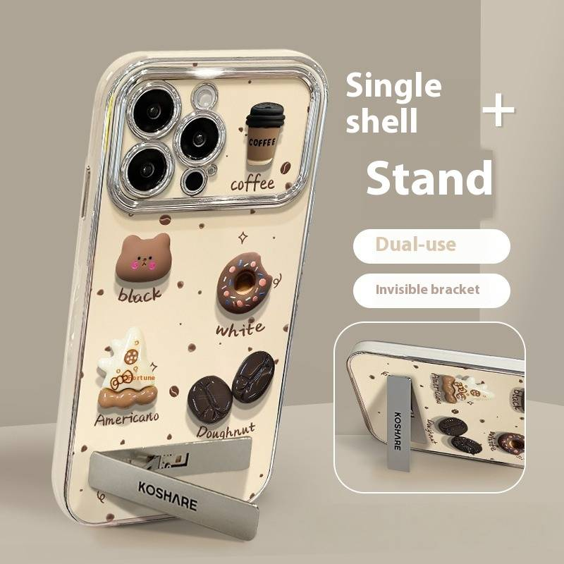 Coque Welmax en forme d'ourson café pour Huawei P70/P70 Pro/Mate 70 Pro, résistante aux chocs, avec dragonne et support en perles, fenêtre antireflet 6D_voghion.com