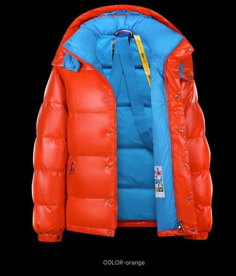 Men's Clothing Men's White Duck Down Puffer Jacket, Waterproof Winter Coat With Hood, Black & Green Short Jacket_voghion.com