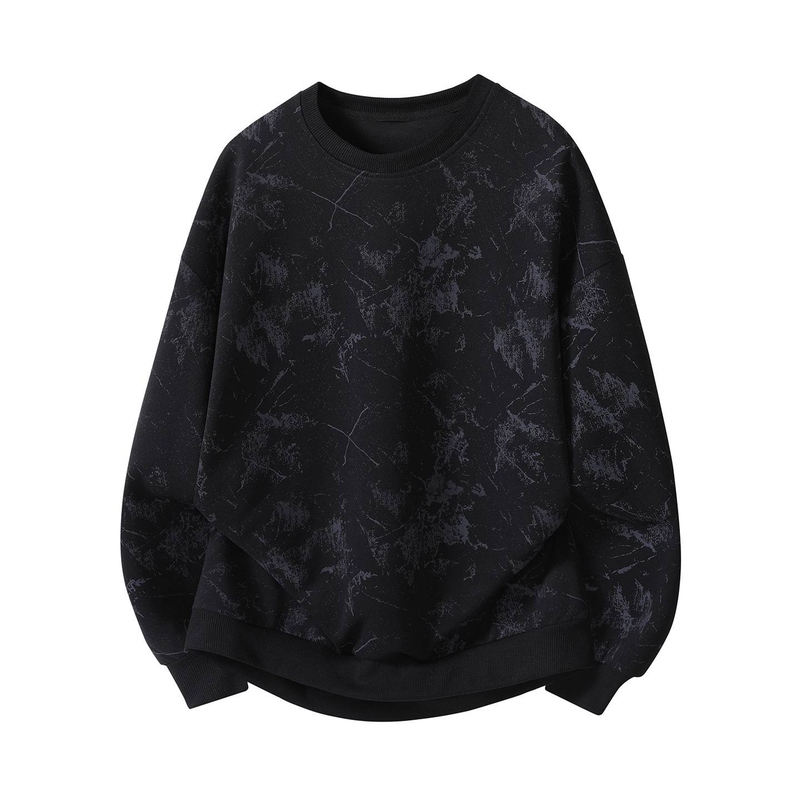 Heren oversized sweatshirt met ronde hals en drop-shoulder - Trendy tie-dye print, casual, lange mouwen, unisex trui_voghion.com