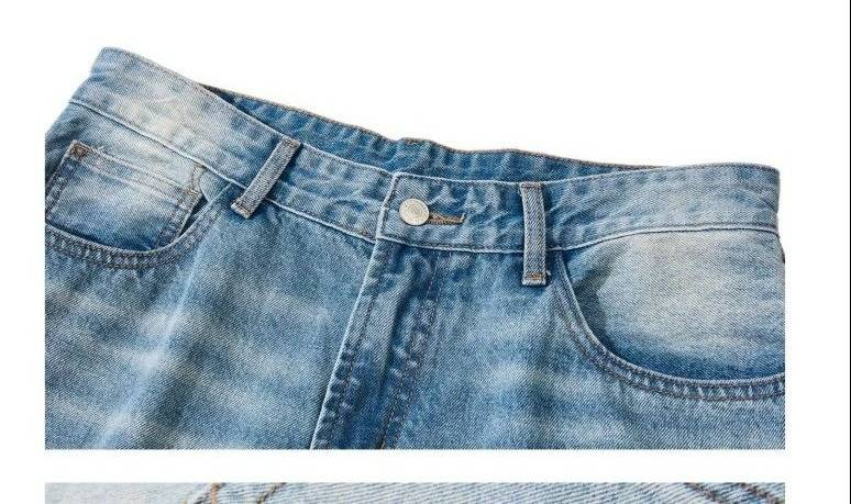 Roupas masculinas 25 calças largas soltas azuis lavadas e personalizadas estilo americano_voghion.com