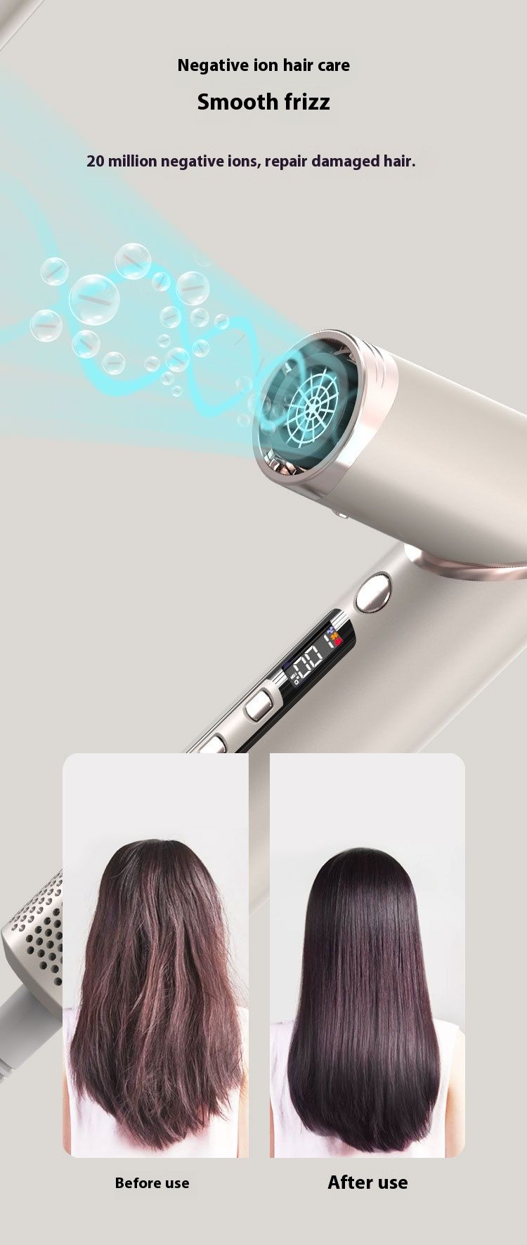Asciugacapelli e styler ad aria calda - 8 in 1 pieghevole, ioni negativi, 3 impostazioni di calore/velocità, motore brushless da 1600 W, voltaggio UE/UK/USA_voghion.com