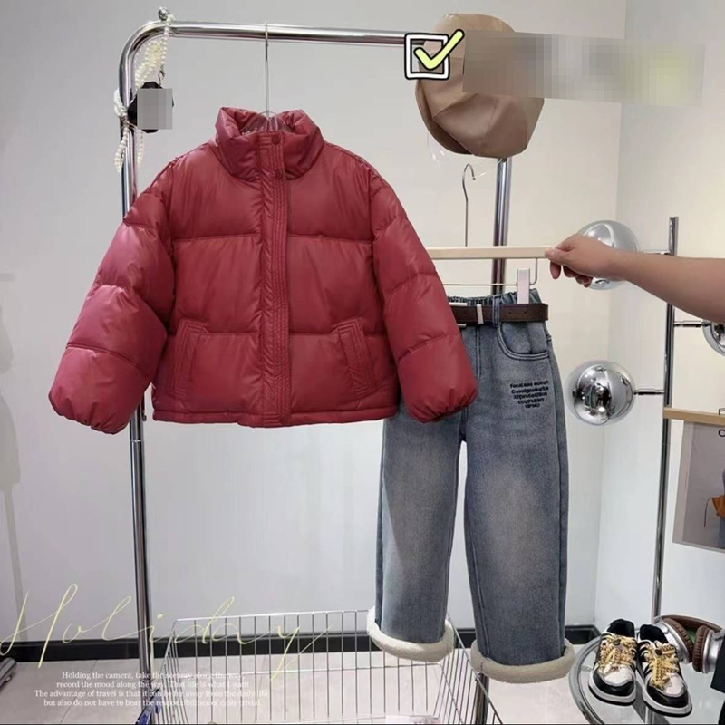 Premium-Wintermantel aus Lammfell mit Fleecefutter für Mädchen – Verdickte Pufferjacke mit hohem Kragen, Reißverschluss (Lila/Pink/Schwarz)_voghion.com