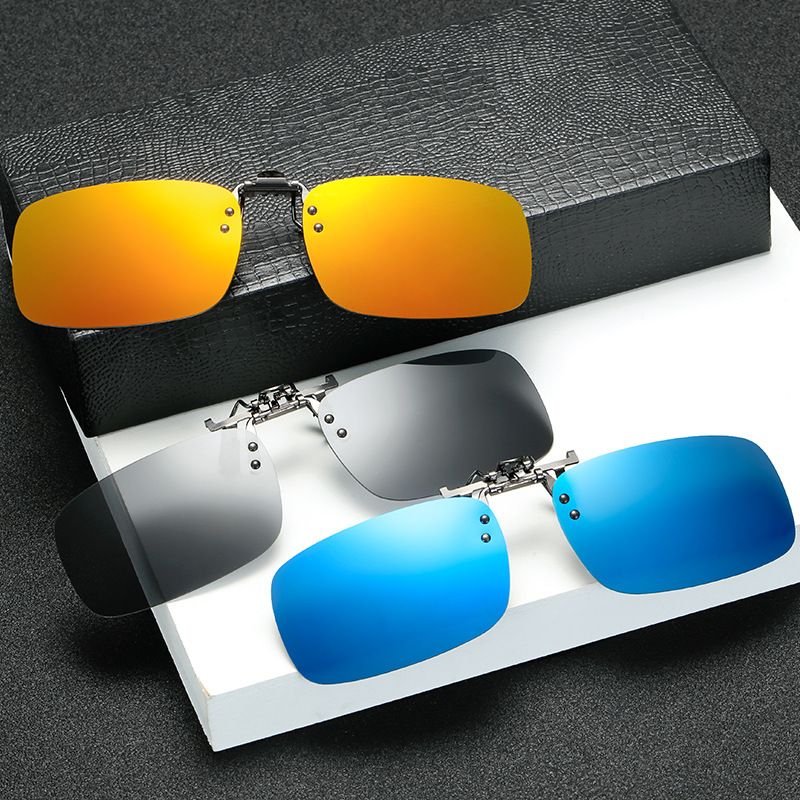 Quadratische polarisierte Clip-On-Metall-Klapp-Ultraleicht-Sonnenbrillen für Fahrer und Angler_voghion.com